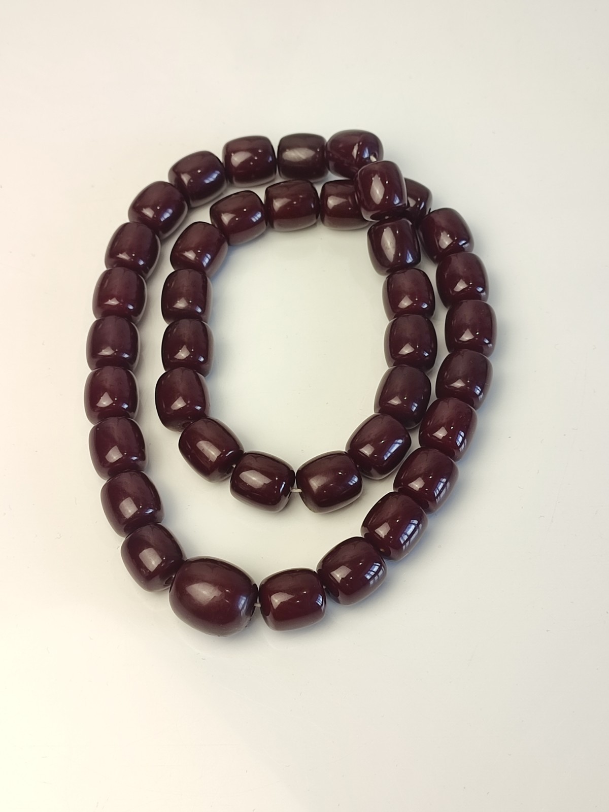 Antique Cherry Faturan Bakelite Necklace Large Beads 180g/70cm RARE Vintage