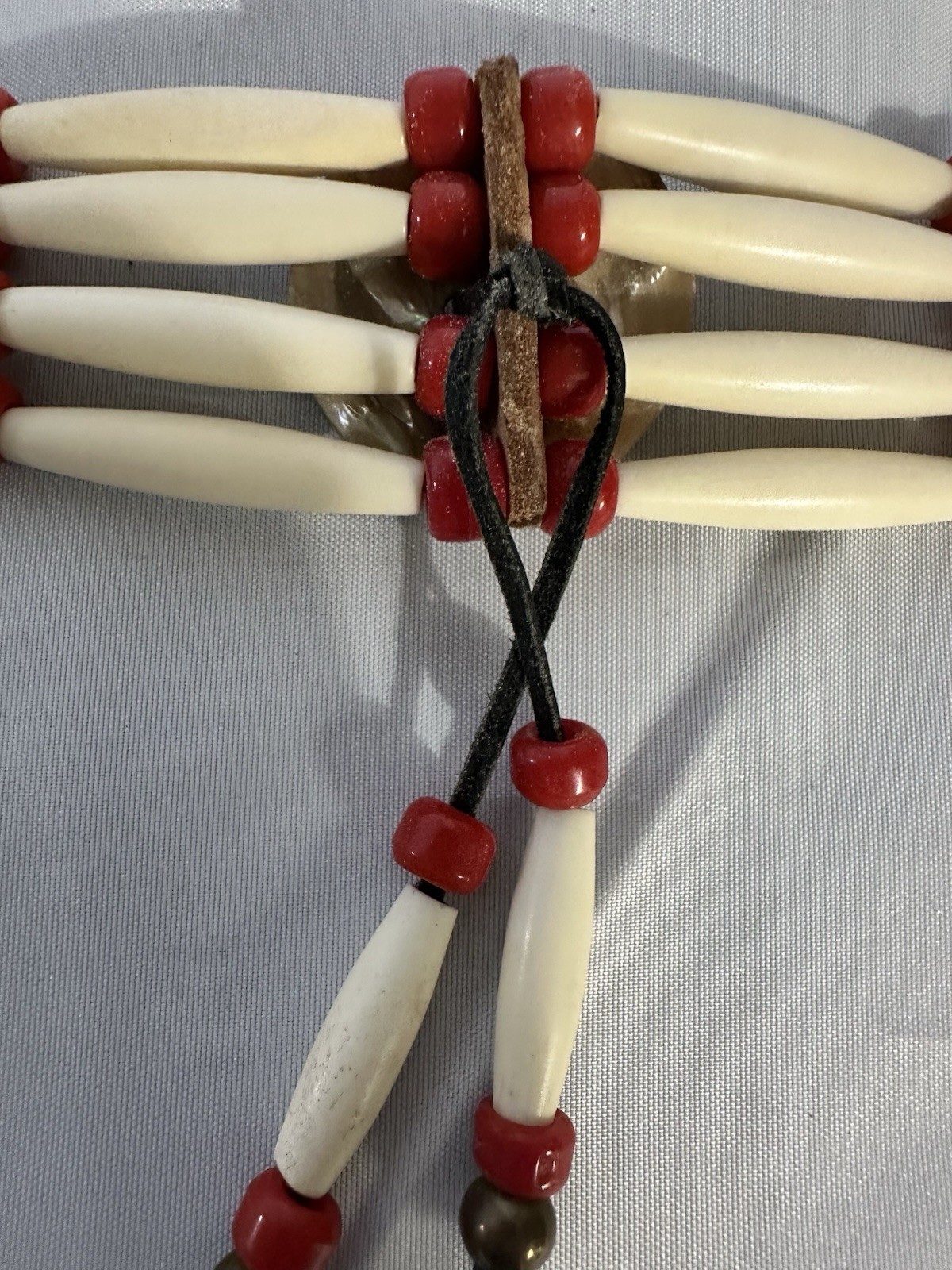Handmade Native American Style Hair Pipe Choker Abalone Shell Beaded Necklace