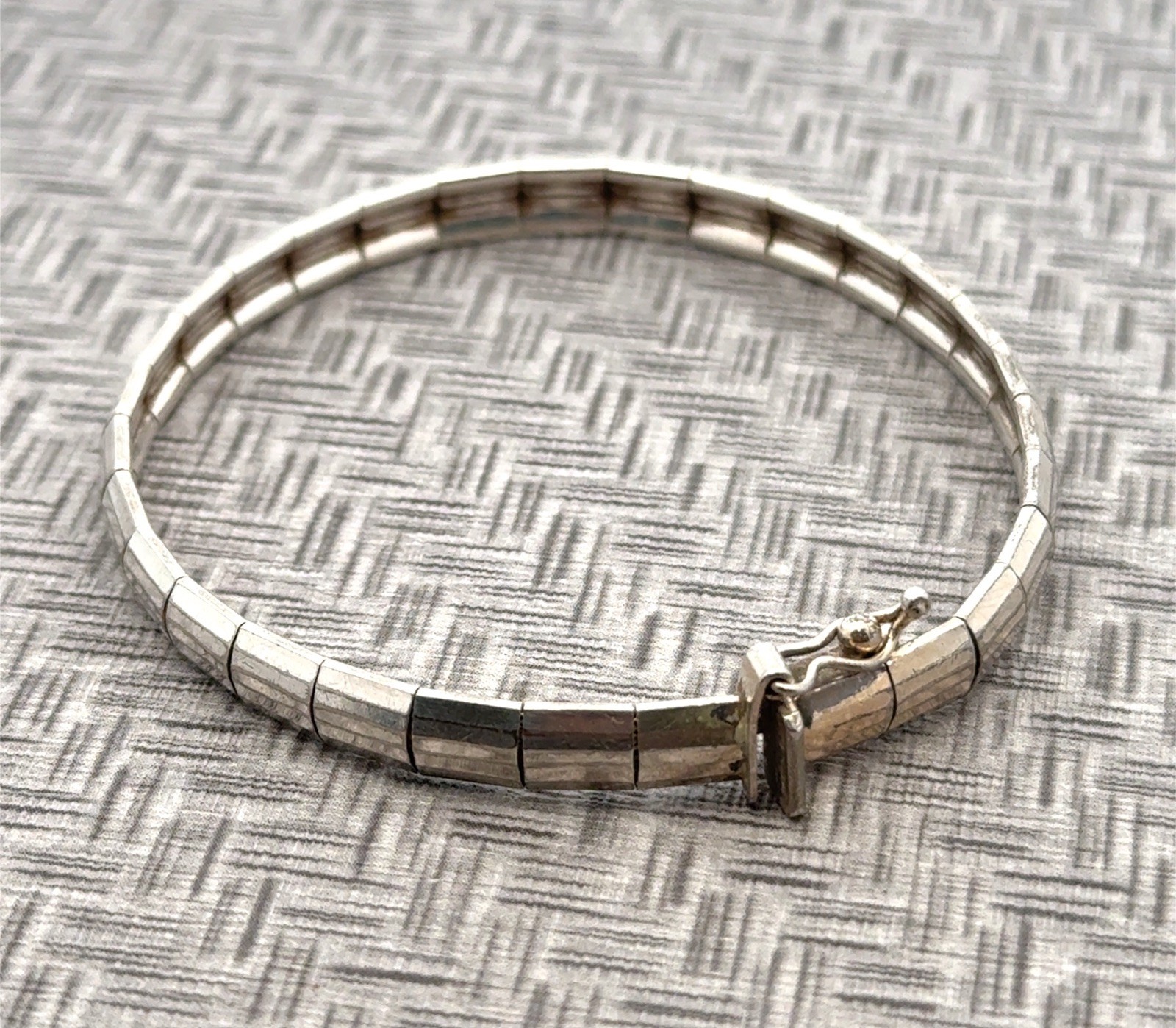 Vintage Milor 7.5” 925 Sterling Silver Omega/Panel Link Bracelet, 13.0g