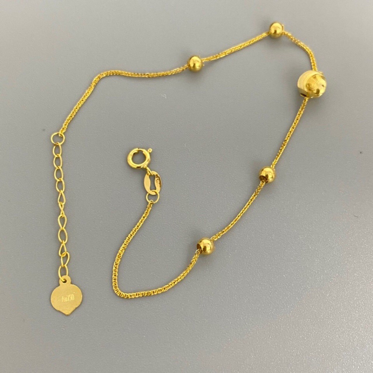 Real Solid 18k Yellow Gold Bracelet Fine Gold Jewelry 0.5g