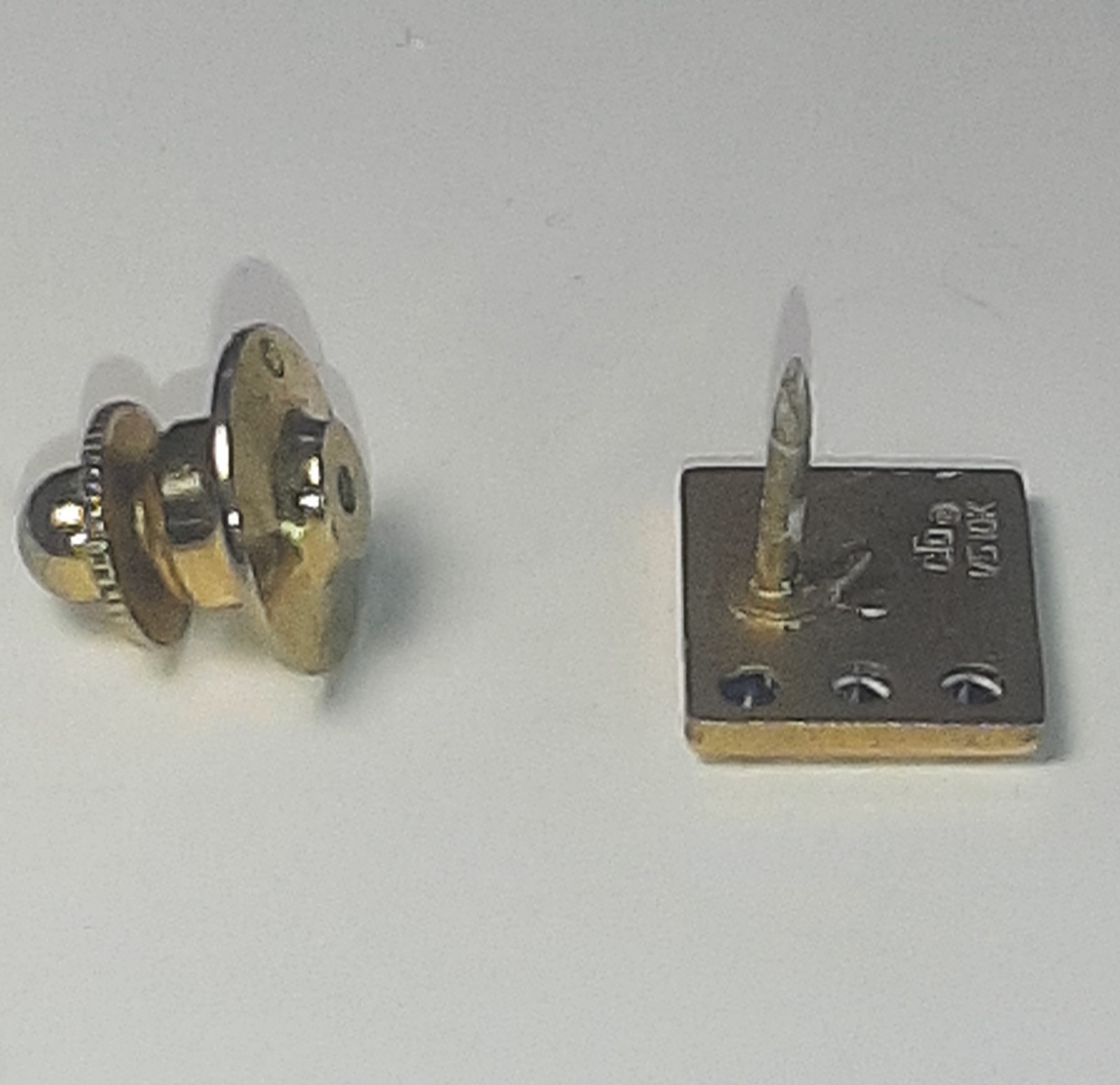 10K Gold Tie tac Pin w 3 Sapphires lapel pin 1/5 10K Vintage
