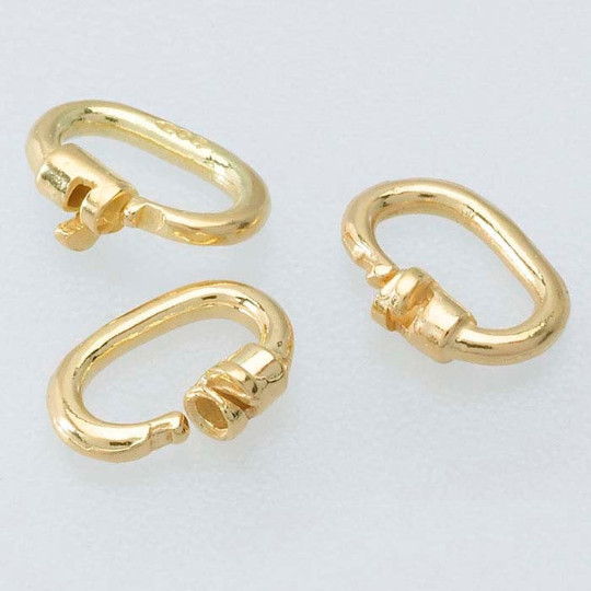 14K Solid Gold Link Lock Jump Ring Charm Pendant Secure Holder Connector ONE