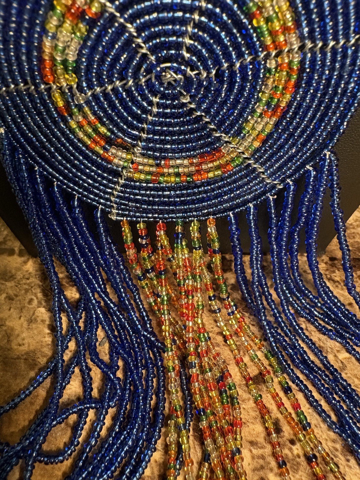 Traditional Maasai Beaded Necklace Kenya Seed Beads 14” + 17” Statement Piece