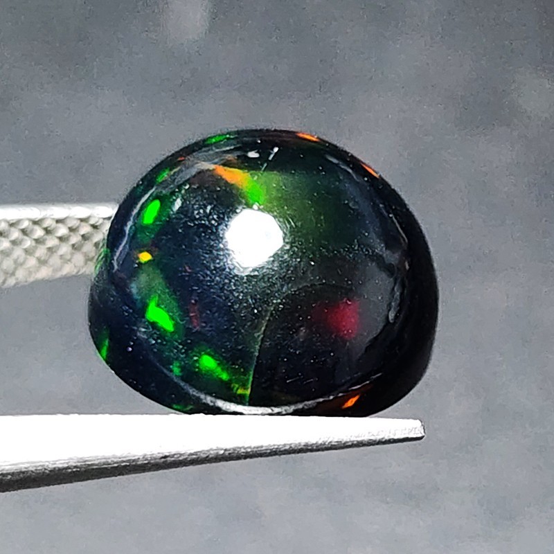 Natural Ethiopian Welo Honeycomb Black Opal Round AAA Fire Loose Gemstone 4.85Ct