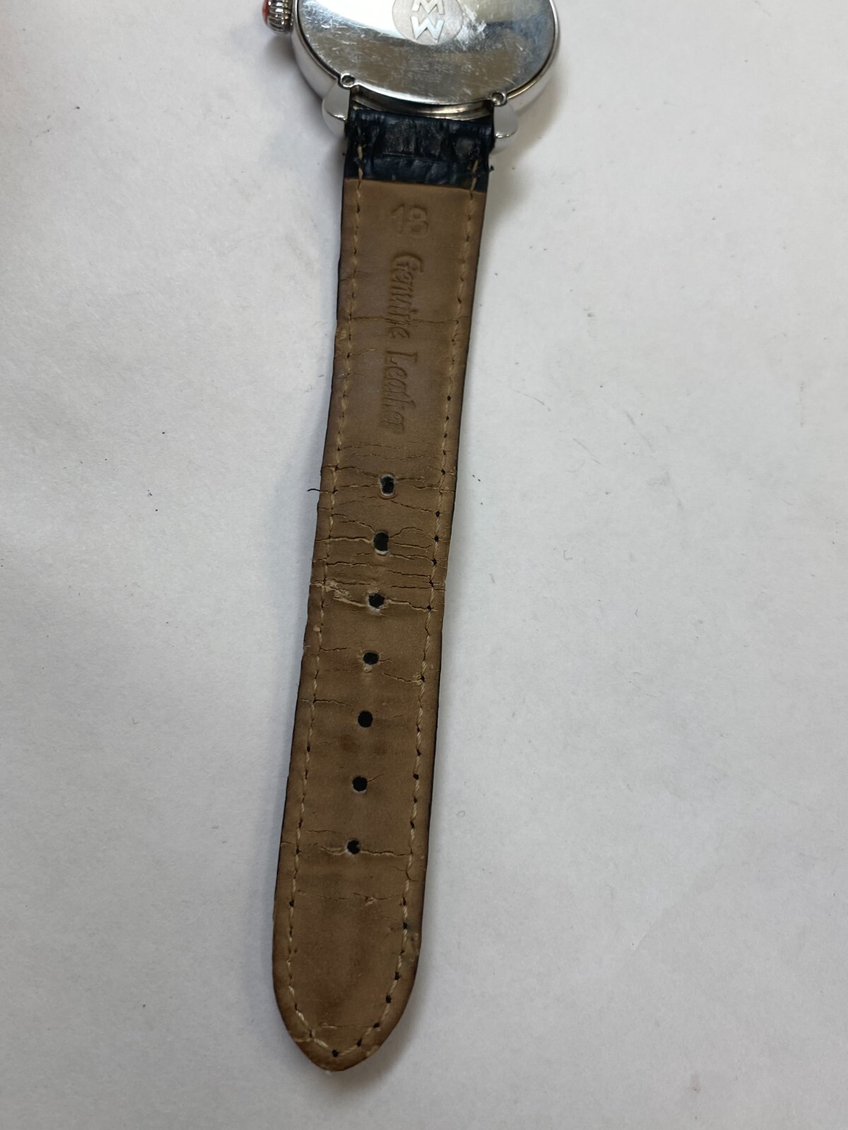 Michele CSX Blue MOP Dial Diamond Bezel 35mm Quartz Watch MW03E01 NEW BATTERY!
