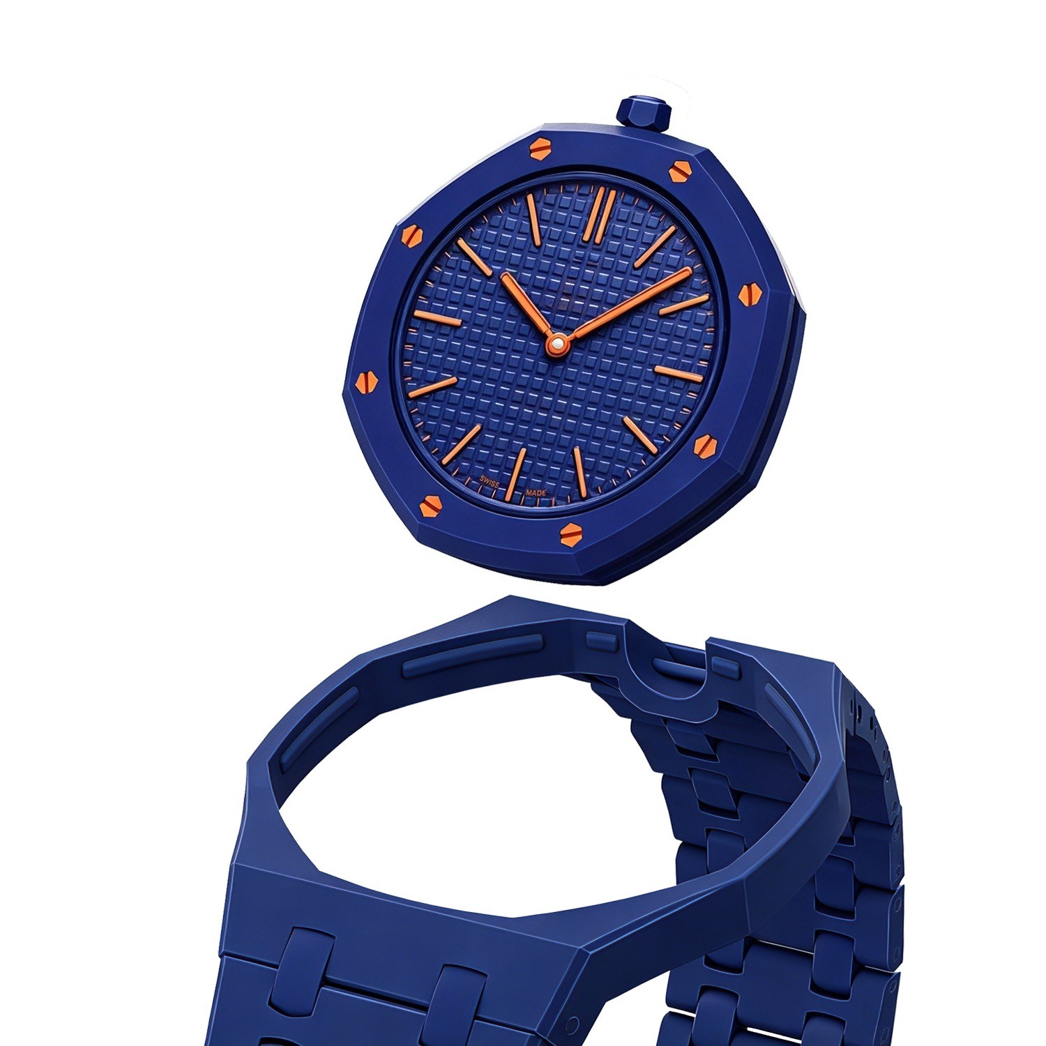 Luxury Bioceramic Case Band Mod Kit For Swatch X AP Royal Pop Watch Pre-Sale