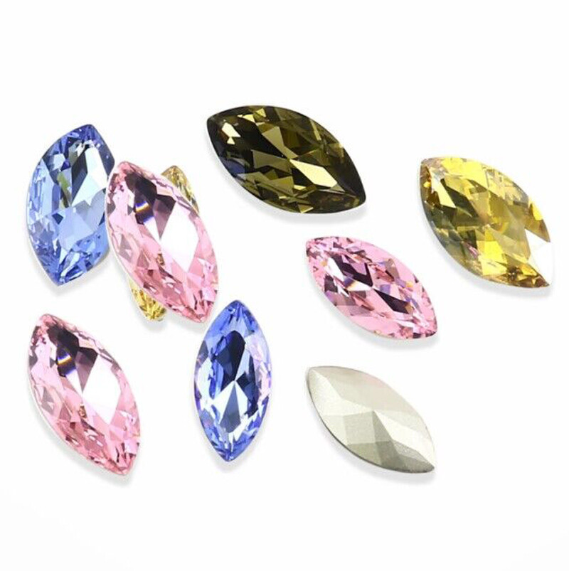 12pcs 17x32mm High grade K9 Crystal Glass Rhinestones Navette Faceted Beads