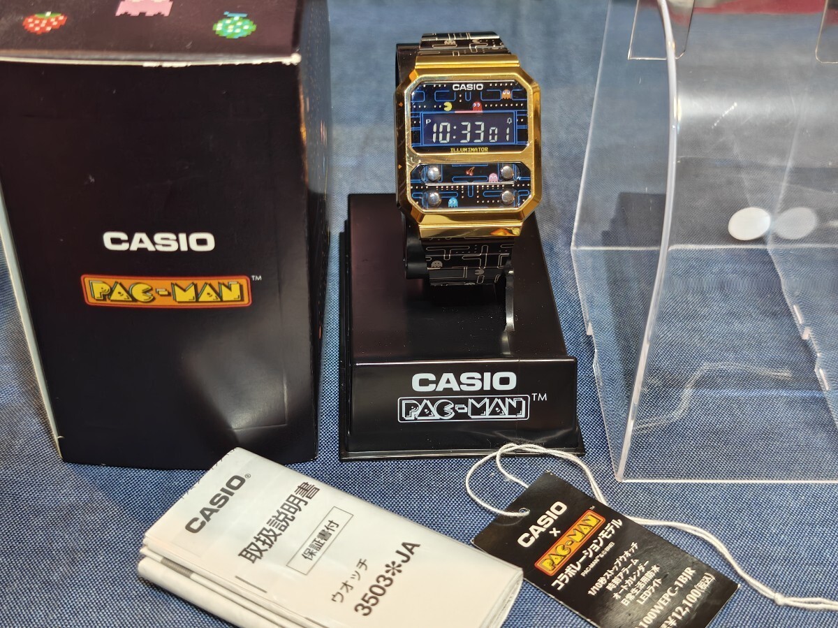 Casio A100WEPC-1BJR PAC-MAN Collaboration Digital Watch Gold Limited Japan