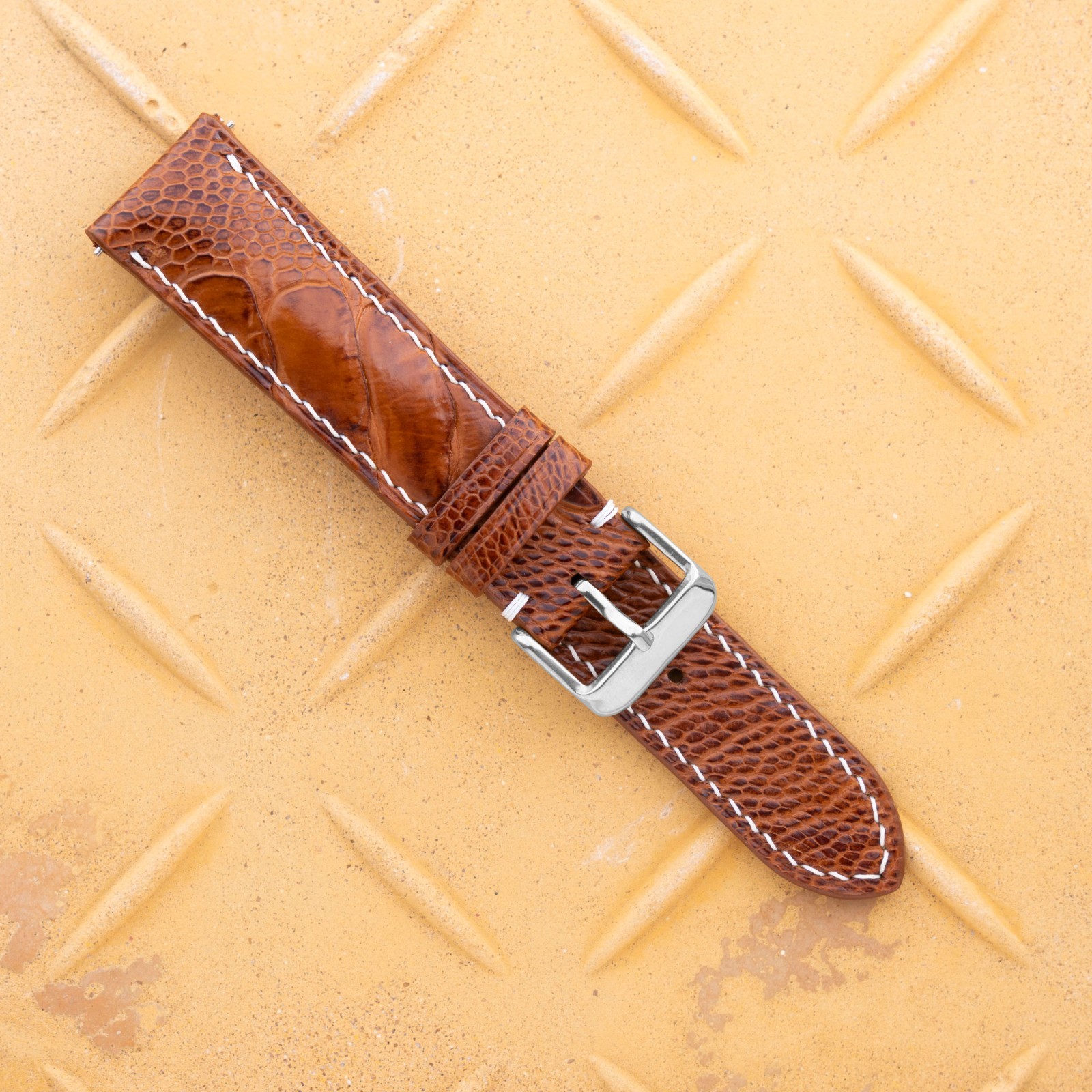 Genuine Light Brown Ostrich Leather Watch Strap Leg Leather Band Men’s 14-26mm