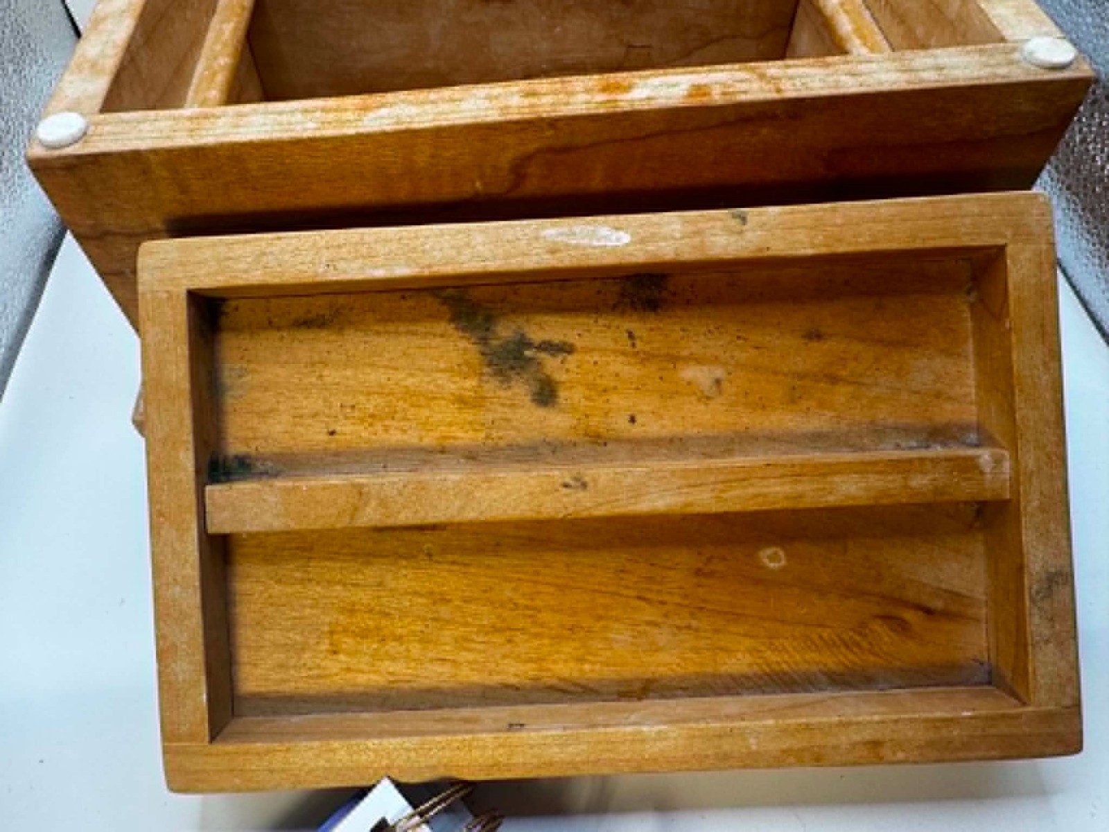 Large Wooden Jewelry Box organizer Authentic Beautiful Condition
