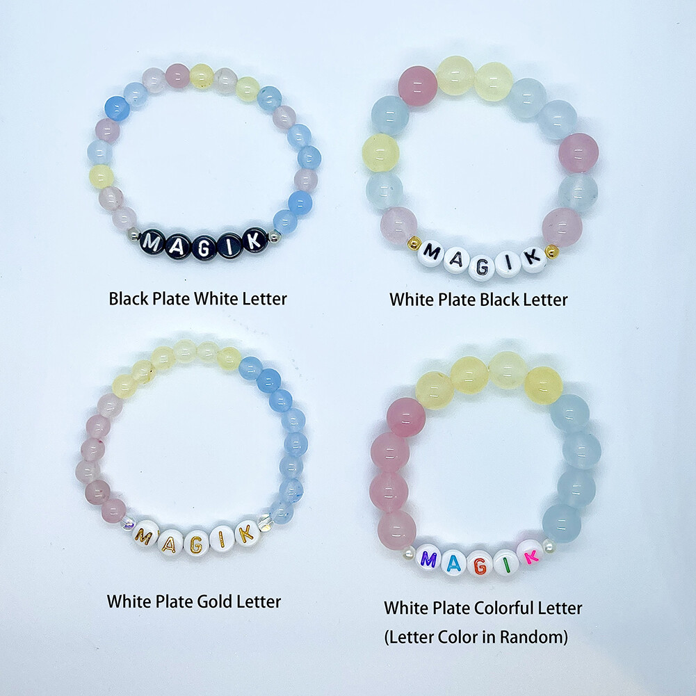 Magik Custom Personalized Name Mama Bracelet Crackle Lampwork Glass Beads Gift