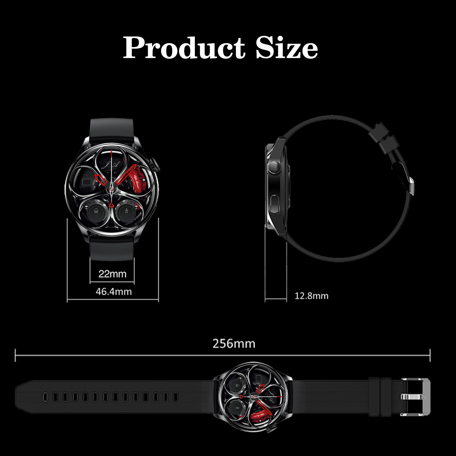 Smart Watch NFC Touch Screen Heart Rate Blood Pressure Monitor Fitness Tracker✎