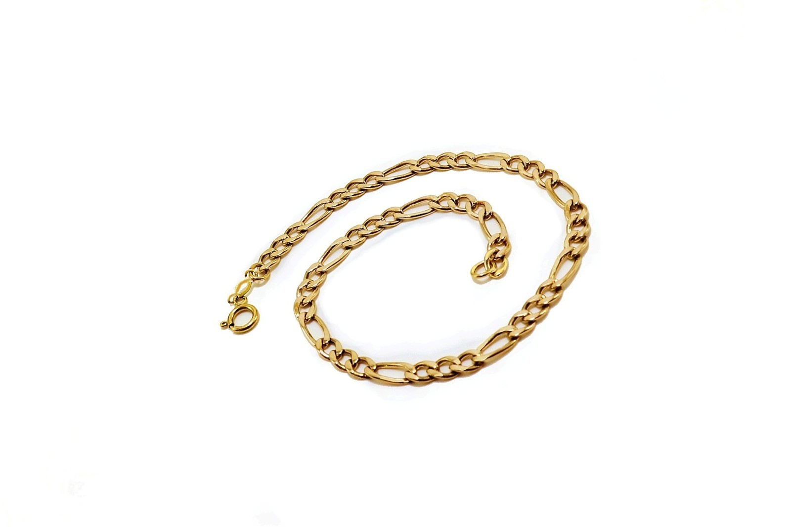 Solid Figaro chain Anklet bracelet Genuine 14K Gold Filled