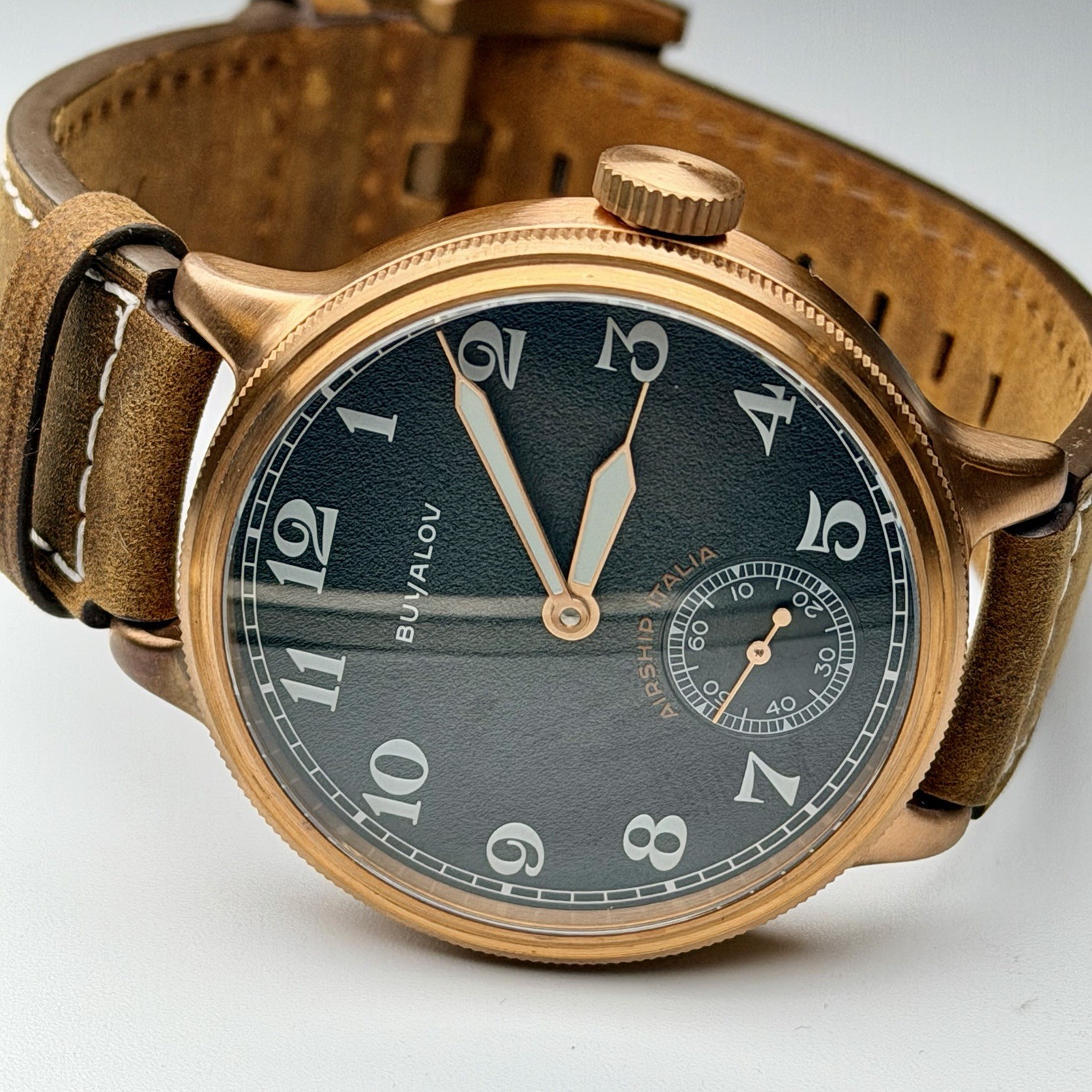 Buyalov Airship Italia Limited Ed. Bronze Type B Sapphire Mens 43mm Manual Watch