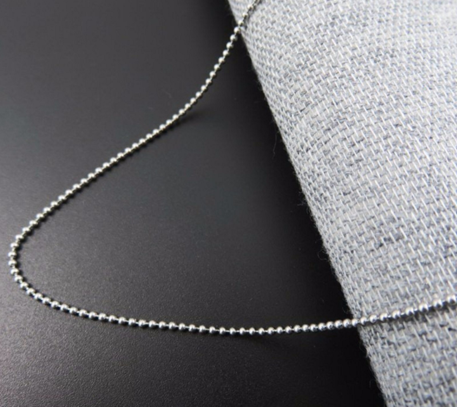 14-30″ 1.5mm Bead Ball Chain Silver Colour Soldier Tag Necklace Stainless Steel