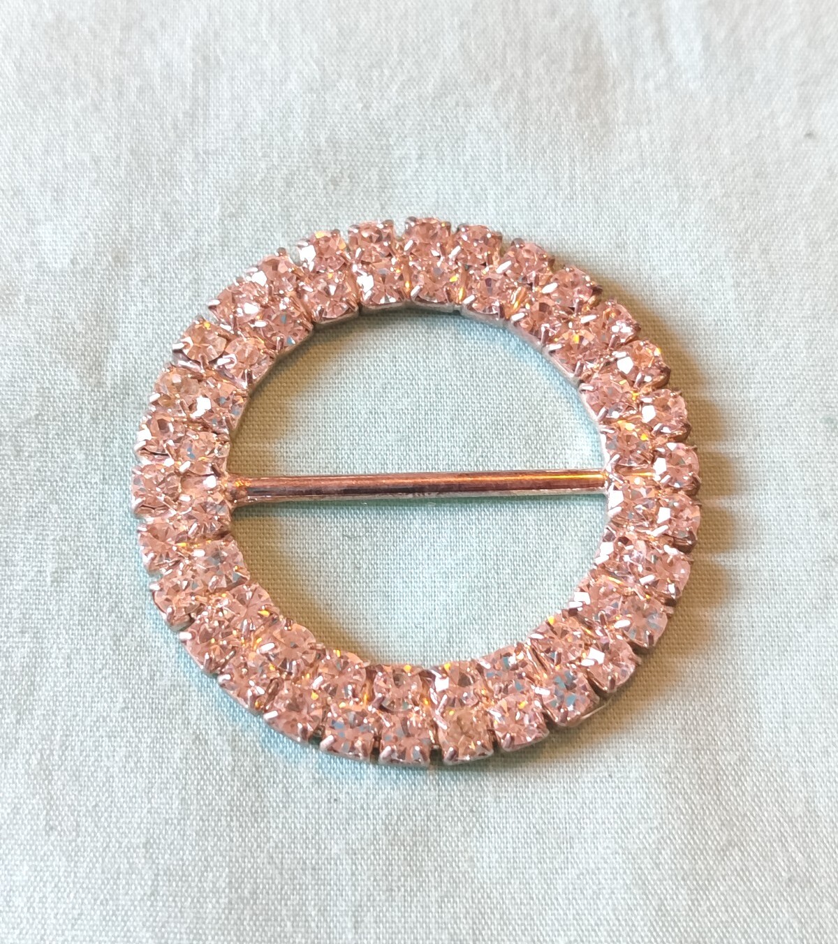 Vintage Single Sided Crystal Rhinestone Belt Or Scarf Slide Jewelry Crafting