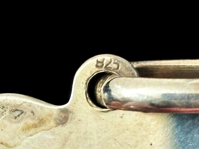 Vintage Sterling Silver 925 HEART Flat Disc Pendant Charm A 1″ x 1″ – 8.8 Grams