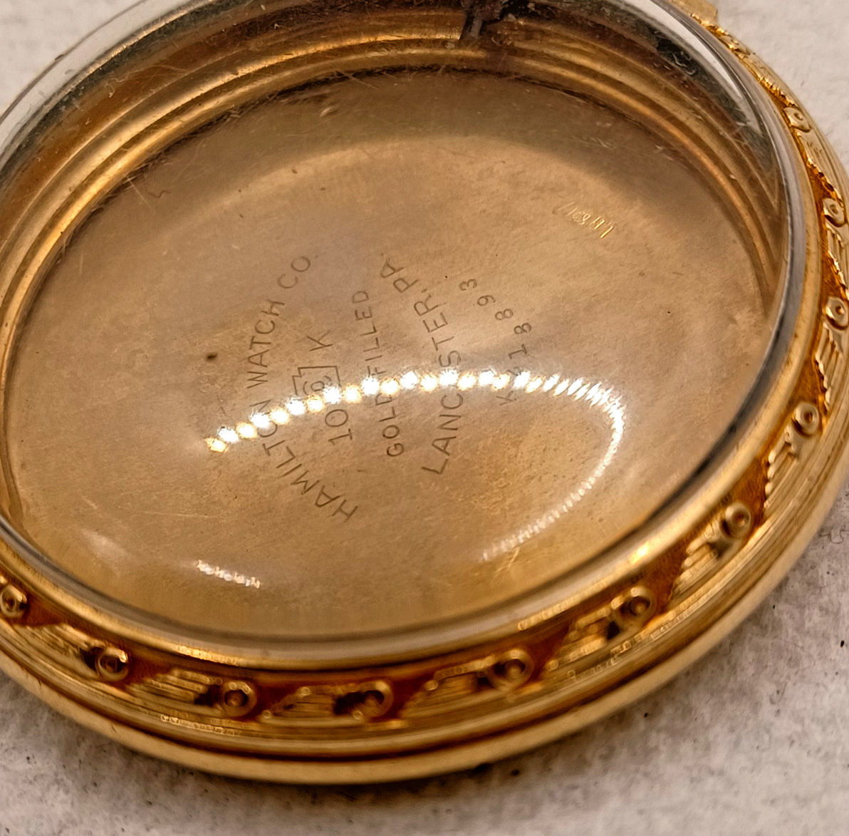 Vintage Hamilton 10 K Gold Filled RR Open Face Pocket Watch Case -16S!