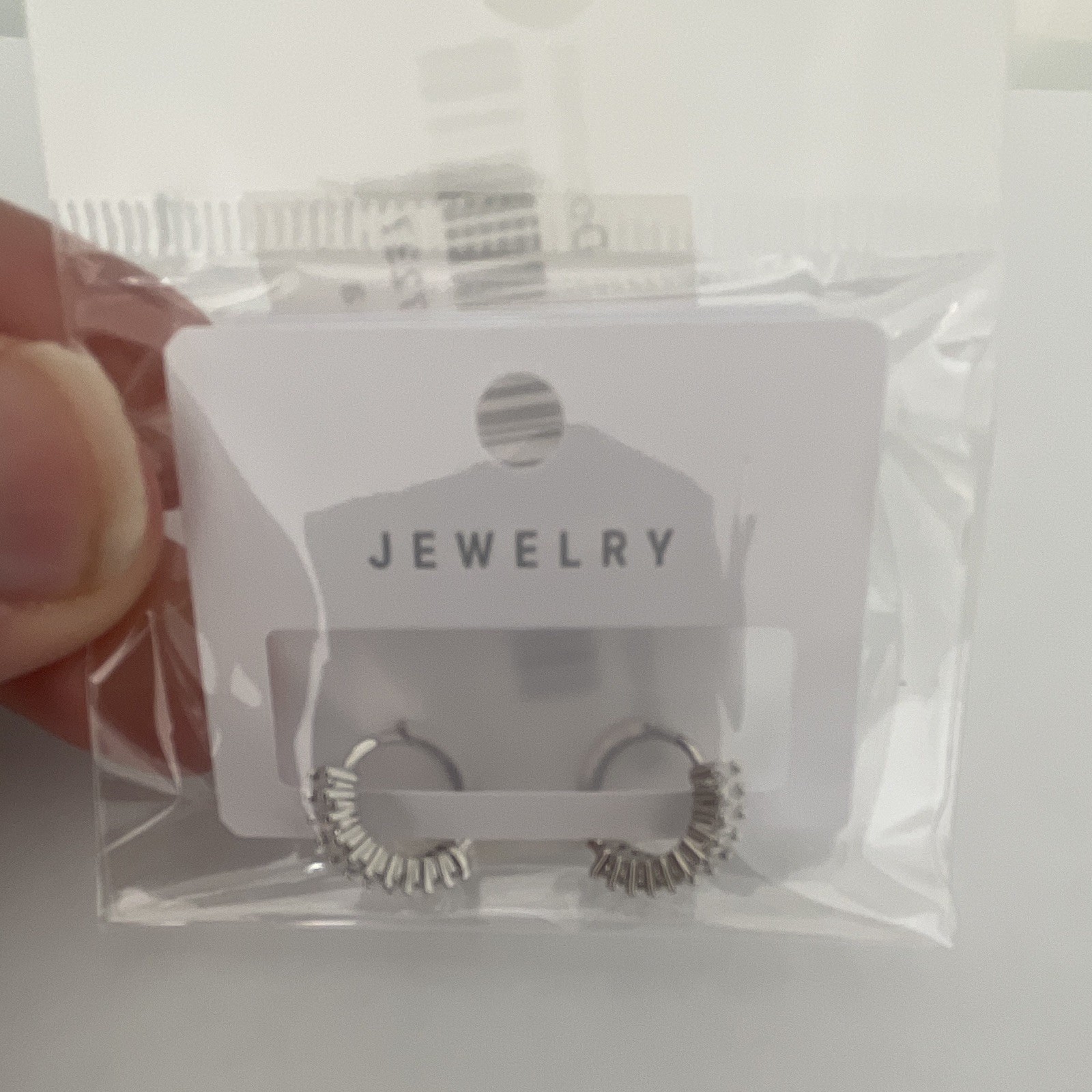 Silver-Tone Metal Round Hinged Hoop Earrings for Lobe, No Stone