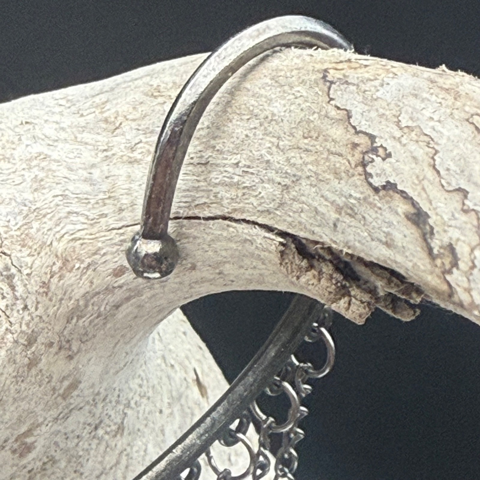 Gothic Spike Chain Ear Cuff No Piercing Punk Emo Festival Gunmetal Ear Wrap