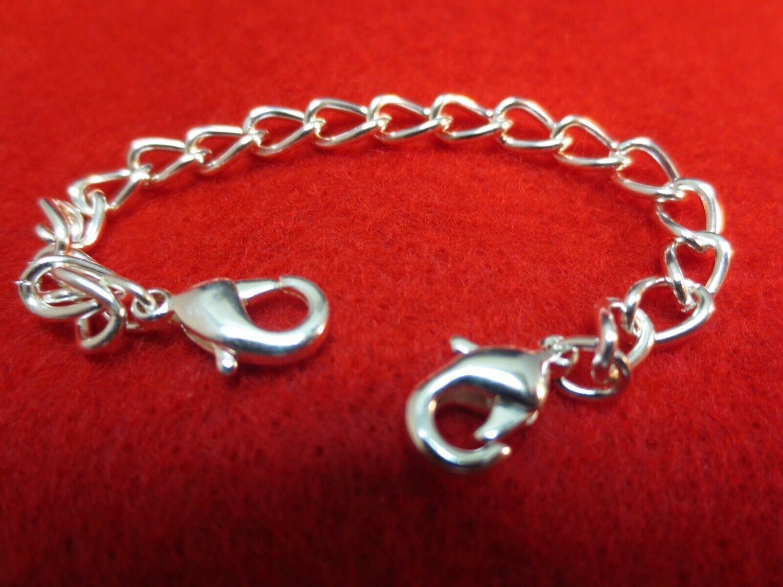 7″ 14 kt GOLD EP & STERLING SILVER EP DOUBLE LOBSTER CLAW NECKLACE EXTENDER