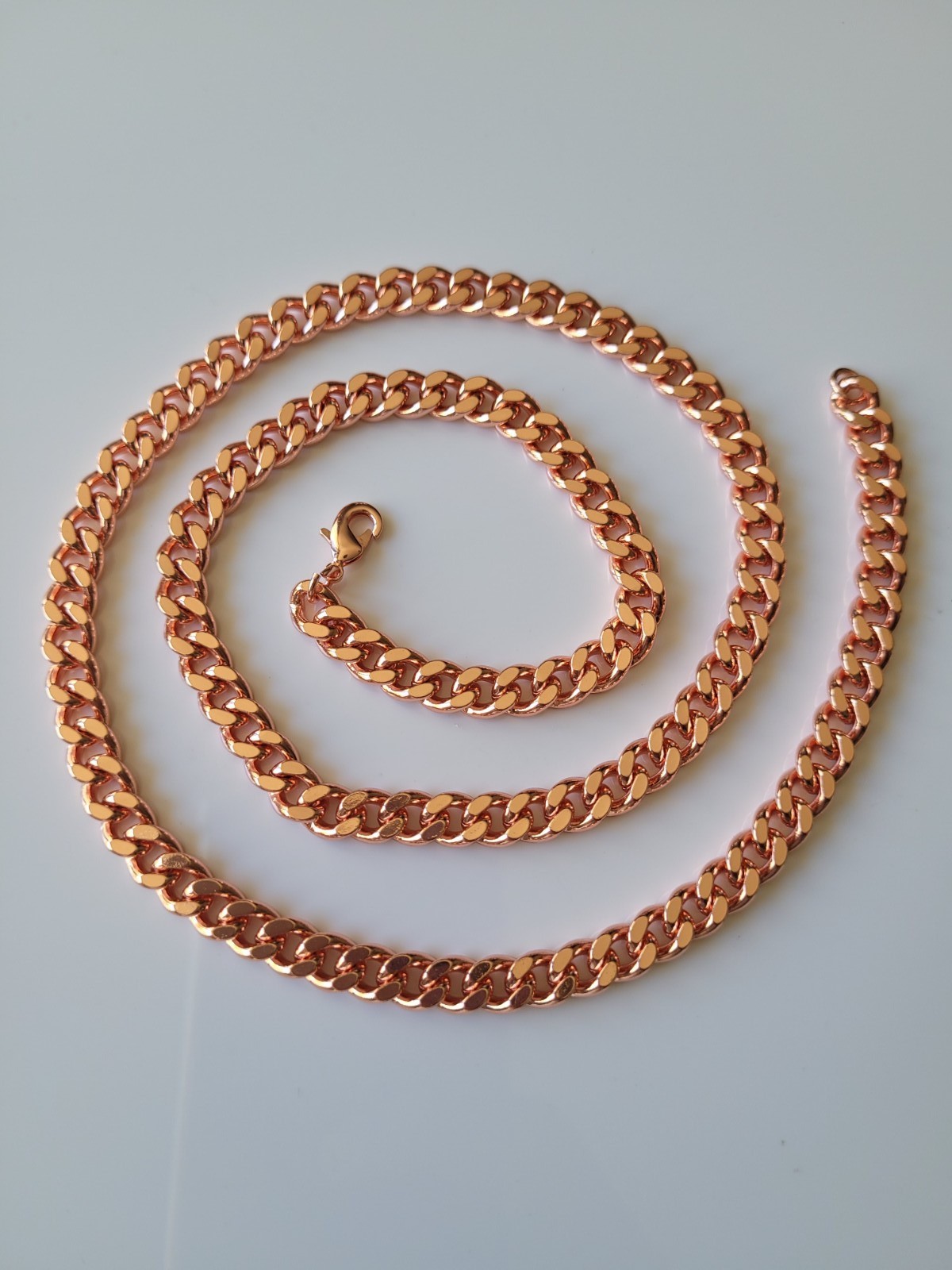 Pure Copper Cuban 12mm Chain Necklace Curb Link Arthritis Therapy 163gr Necklace