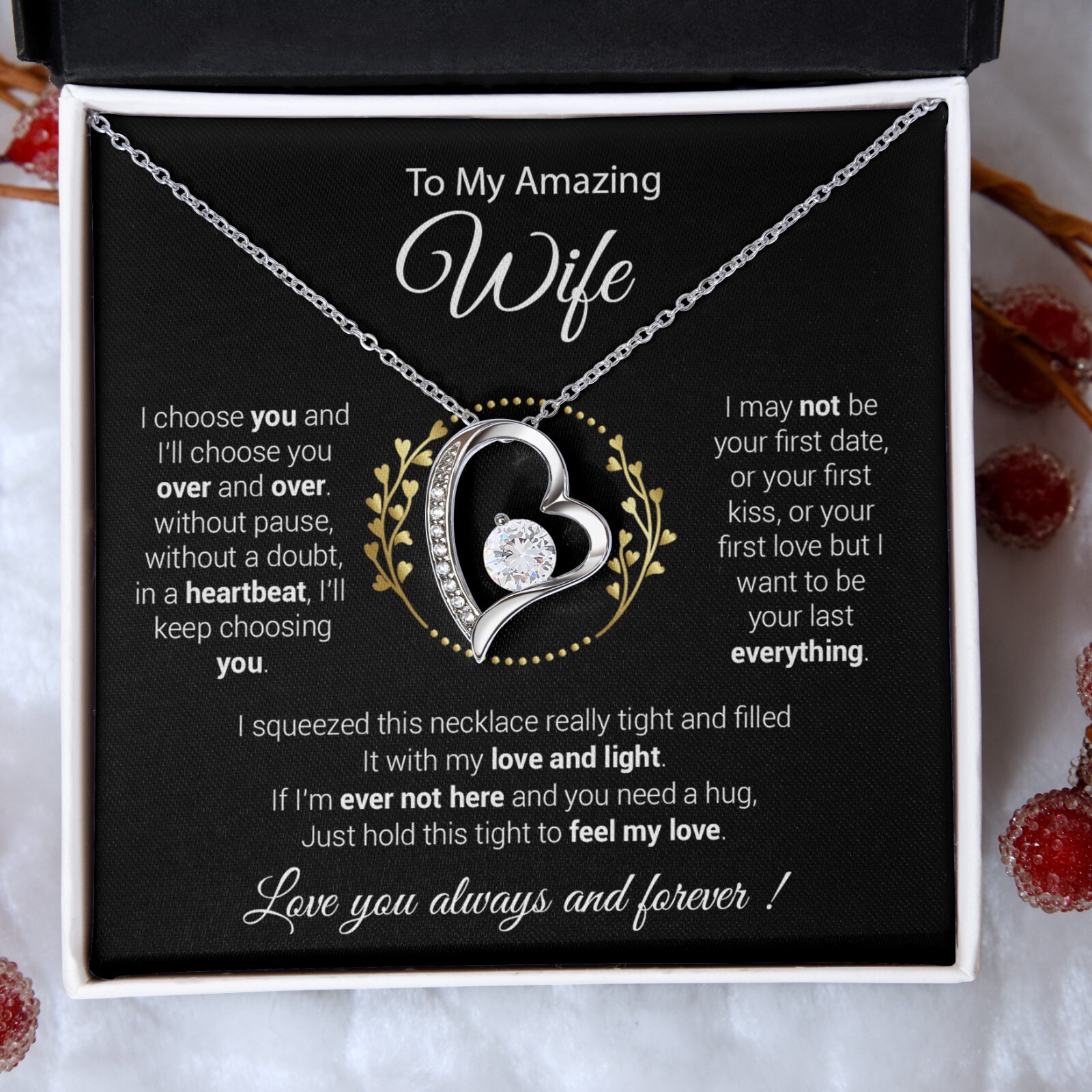 To My Wife Necklace, Mother’s Day Gift from Husband, Wife Birthday Gift