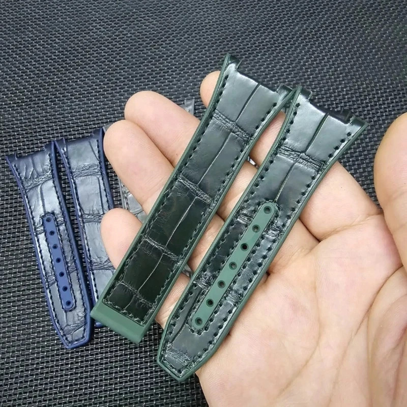 24mm Replacement Leather Rubber Strap Fits Omega Constelation Men’s Watch