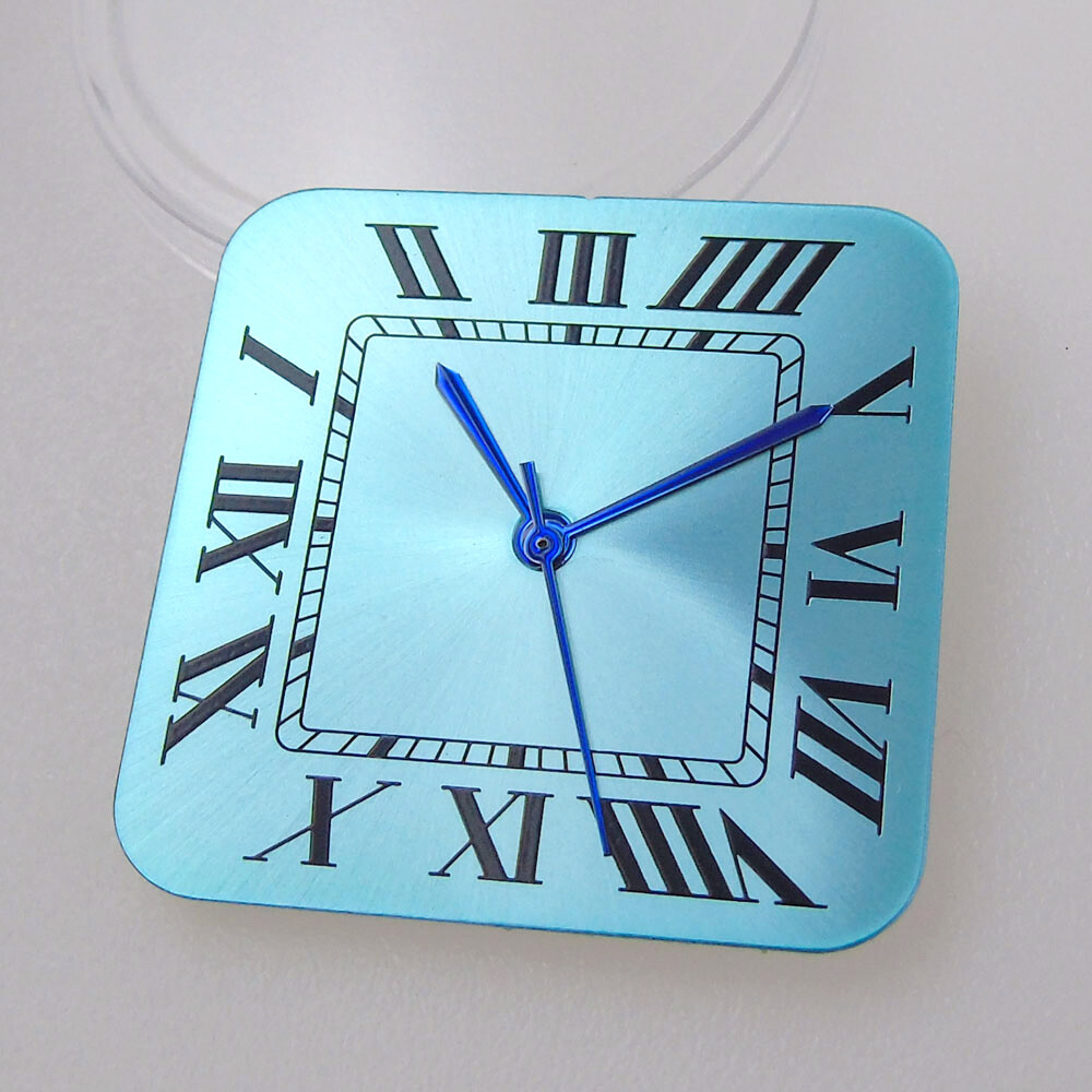 42mm Silver Gold Square Watch Case 27mm Dial White Blue Black fit NH35 NH36 NH38