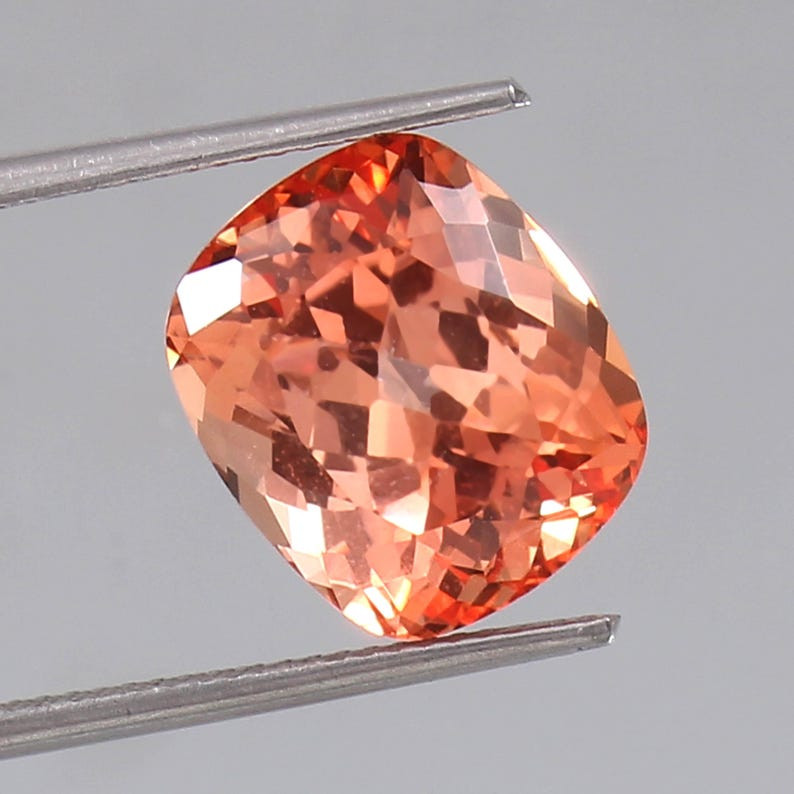 Natural GIE Certified Padparadscha Sapphire 11.70 Ct Cushion Cut Ceylon Gemstone