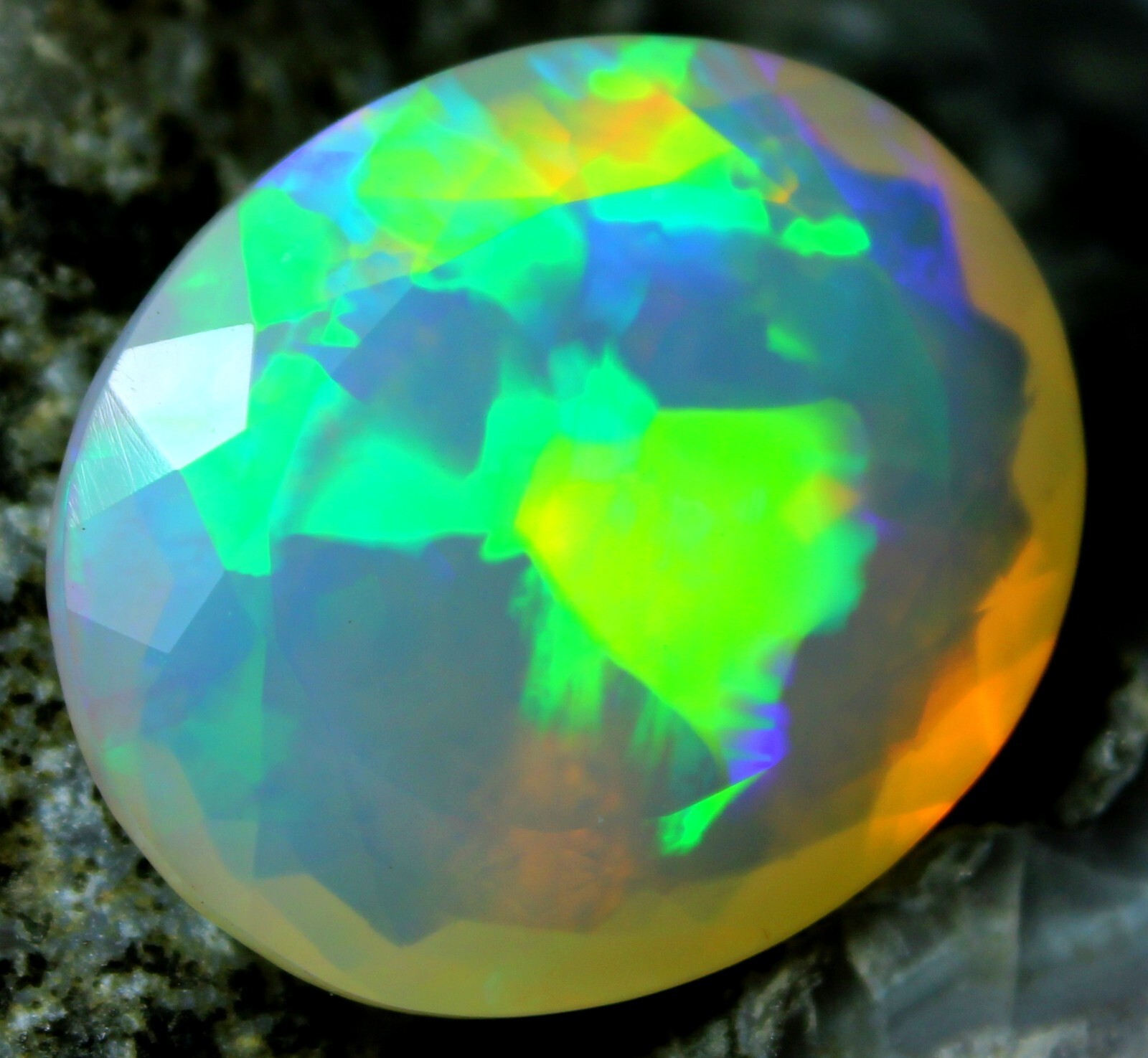 Natural Ethiopian Multi Fire Opal Faceted Loose Gemstone 13.90 Cts Certification