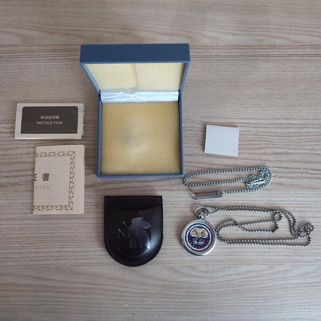 Evangelion EVA Pocket Watch Shinji 1996 Japan Made Used Good Working