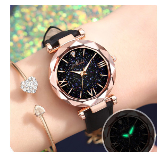 Reloj Moda Estrellas para Mujer Accesorio Luminoso y Encantador Romana Lujo