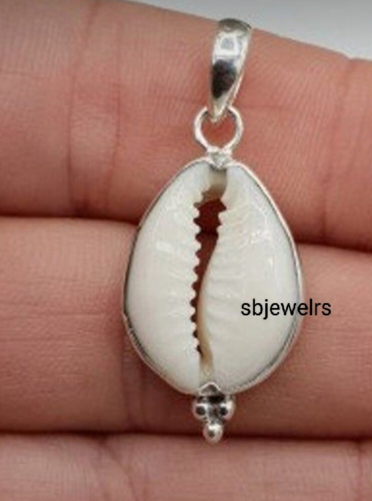 Cowrie Gemstone 925 Sterling Silver Handmade Pandant Mother’s Day Gift D-316