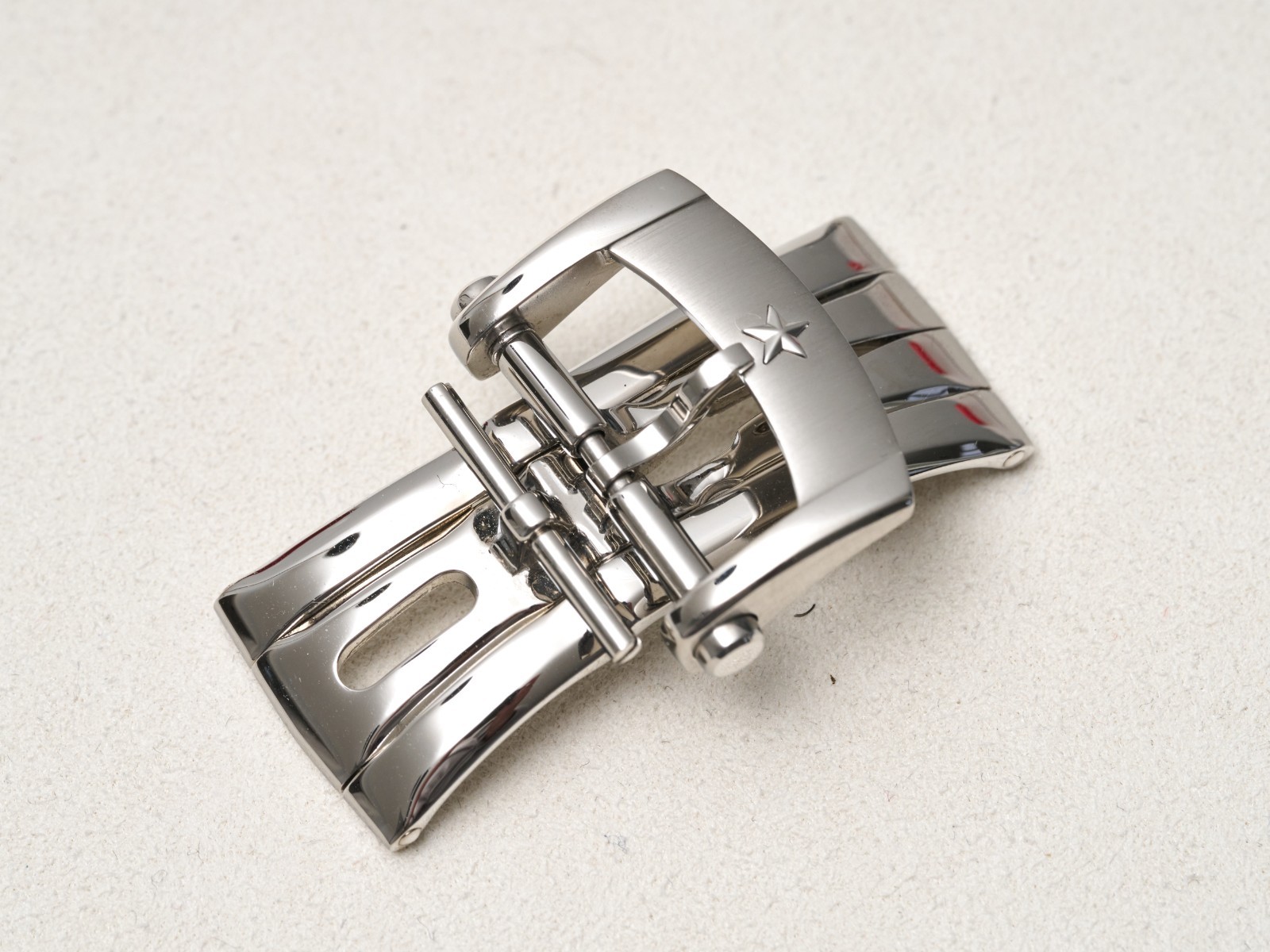 Zenith 18mm Deployment Buckle Clasp Steel Double Fold Over with Tang Buckle