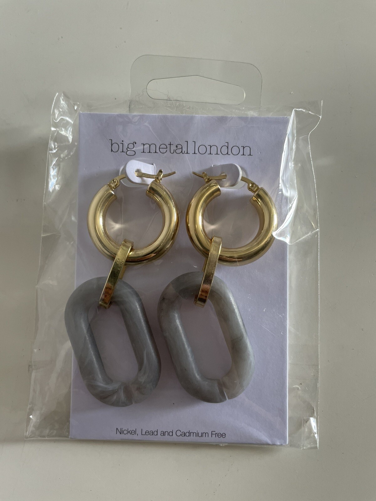 Big Metal London Earrings Nickel Lead And Cadmium Free