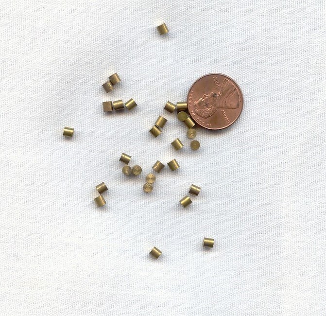 50 VINTAGE SOLID BRASS 3x3mm. SMOOTH CYLINDER FINDINGS 3217