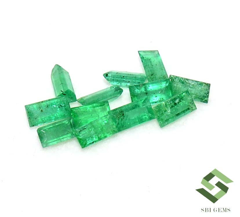 4×2 mm To 4.5×2.5 mm Natural Emerald Baguette Cut Lot 12 Pcs 1.56 CTS Loose Gems