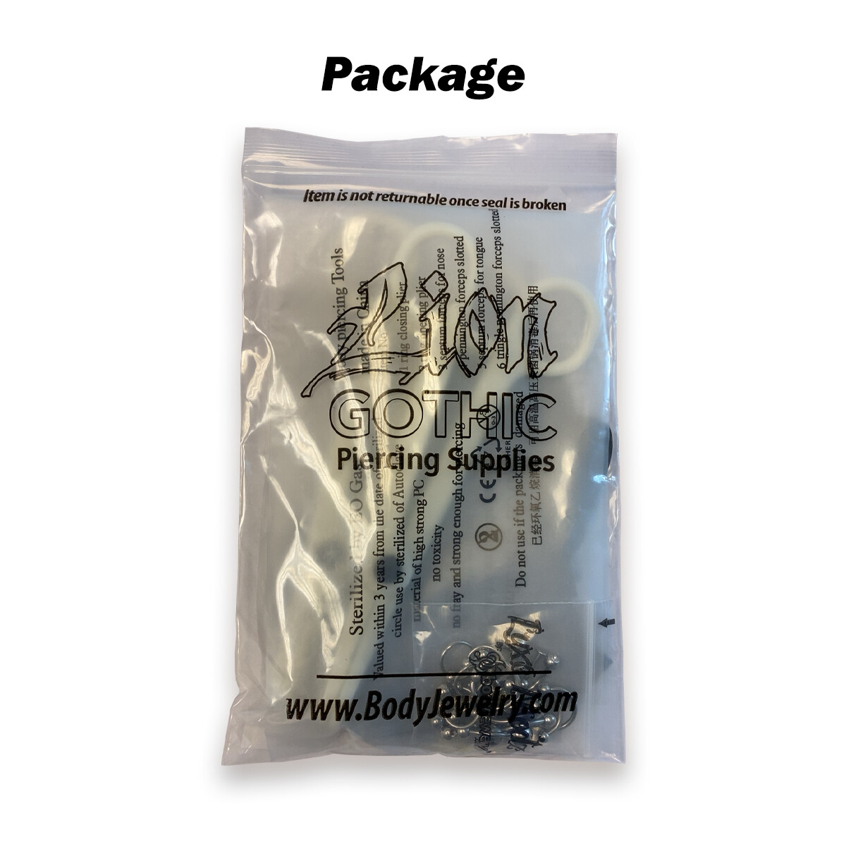 Professional Belly Button Piercing Kit Steel and Gold Anodized 14G Set 13 Pcs