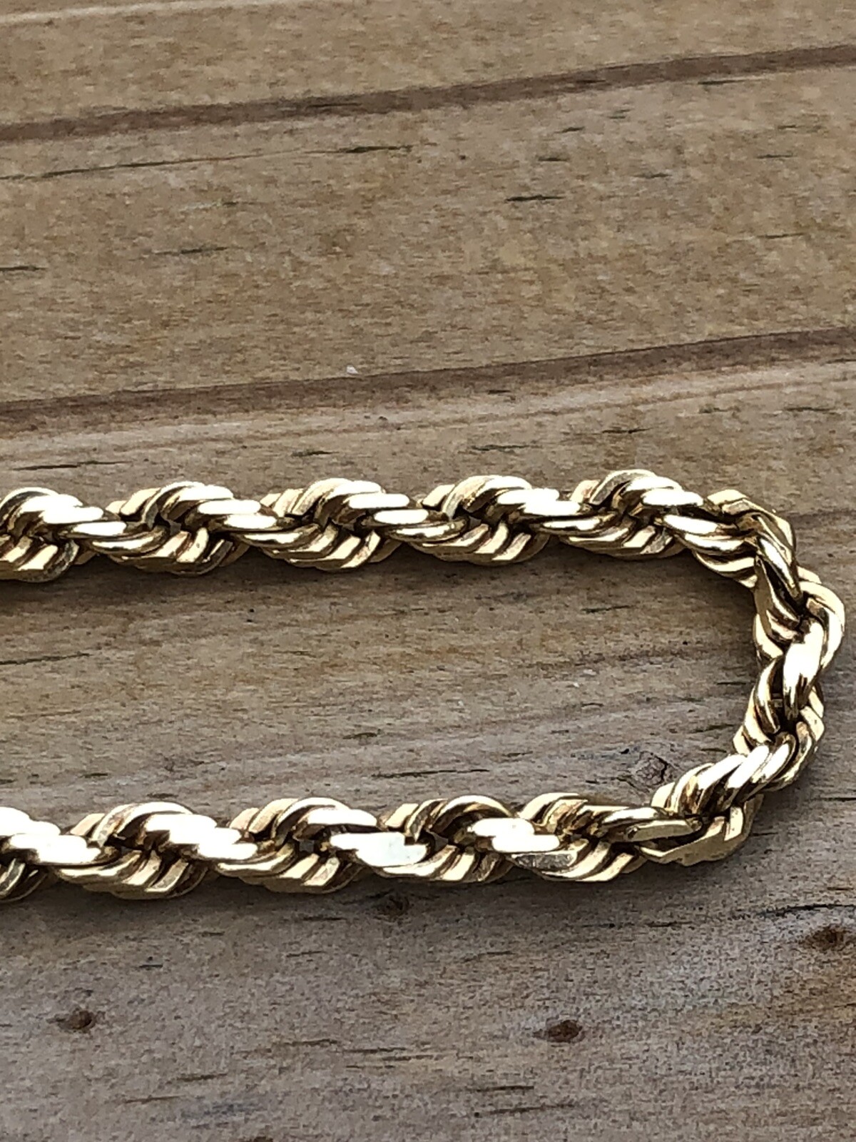 SOLID 14k yellow Gold Rope diamond cut Chain Necklace 16.5 grams 22.5 inches
