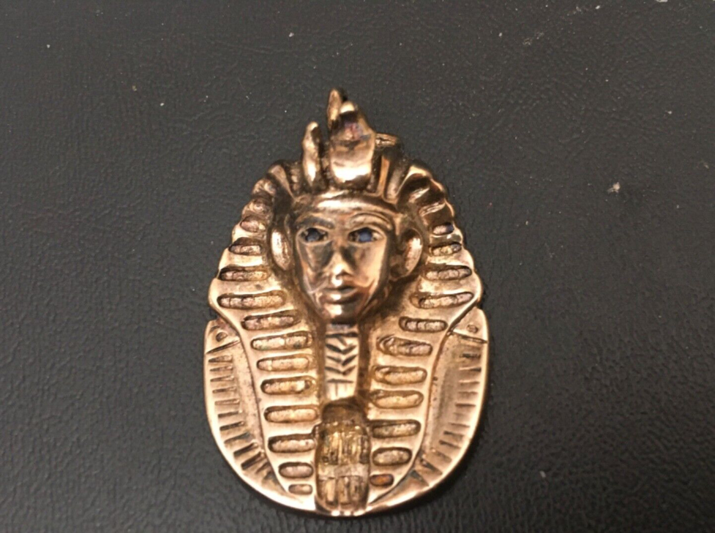 Egyptian Revival 925 sterling silver pharaoh snake head wadjet pendant by JCF