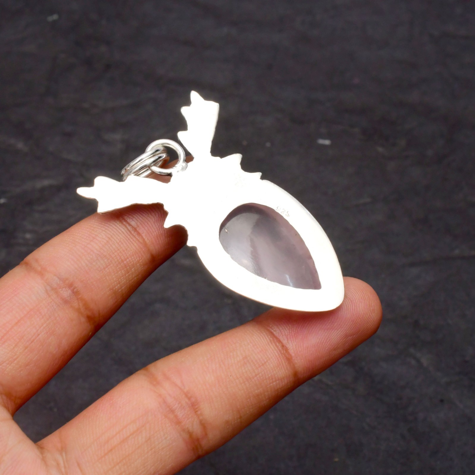 Rose Quartz Gemstone 925 Sterling Silver Jewelry Pendant 1-2″