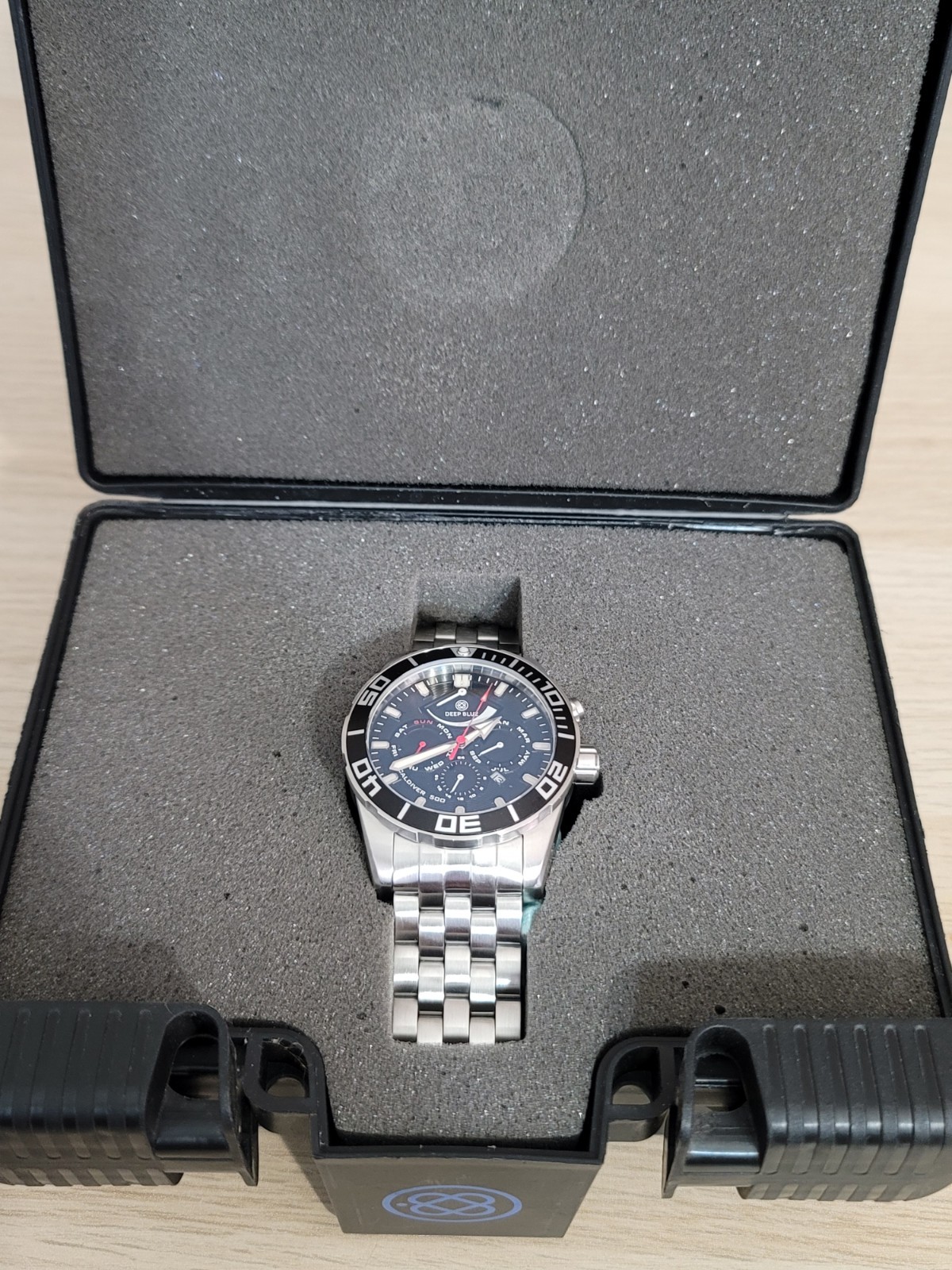 Deep Blue Cal Diver Black Dial 46mm Miyota 9100 Automatic With Sapphire Crystal