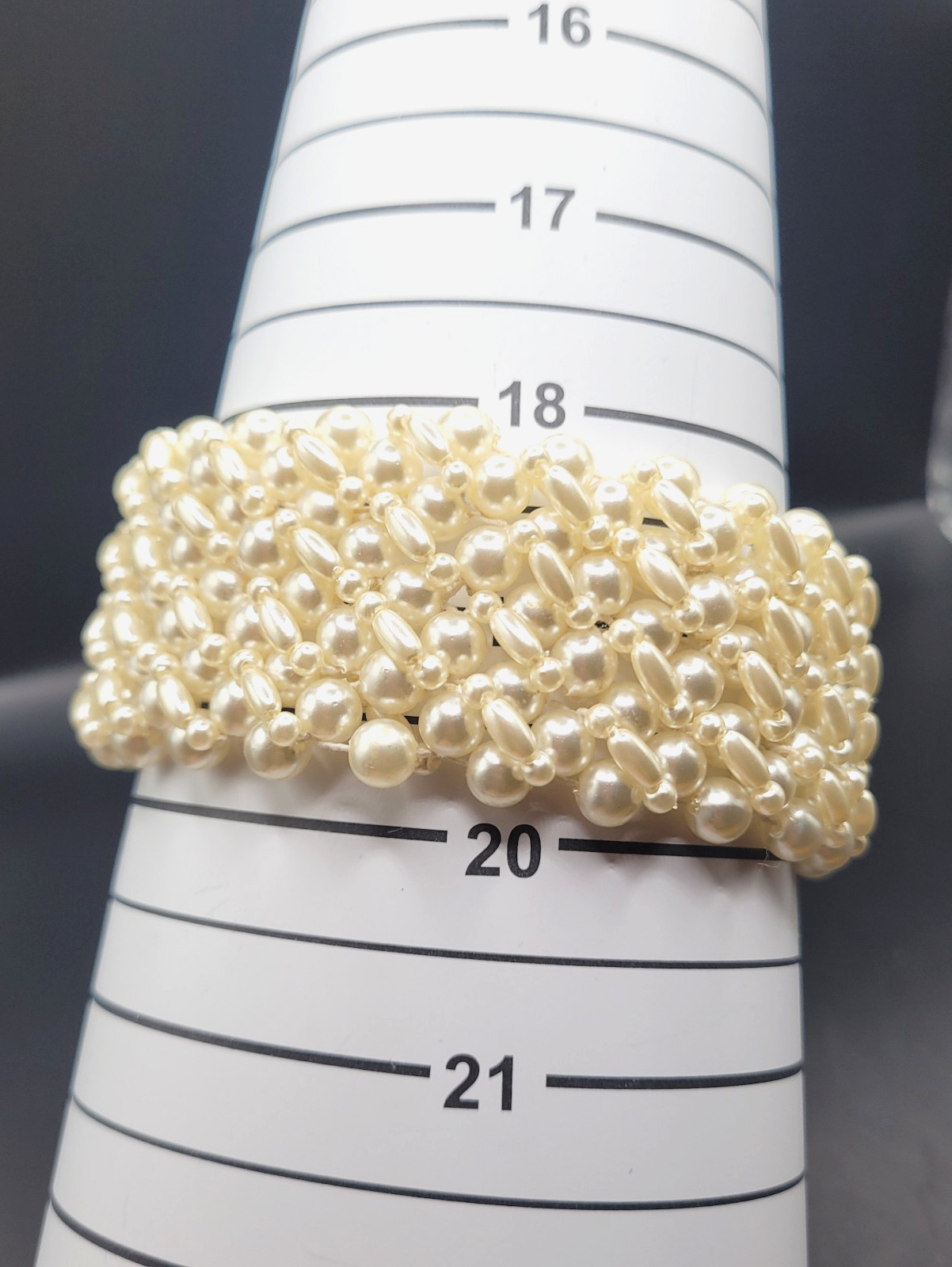 Faux Pearl Bracelets Set of 2 One Black and White Faux Pearls Gold Tone