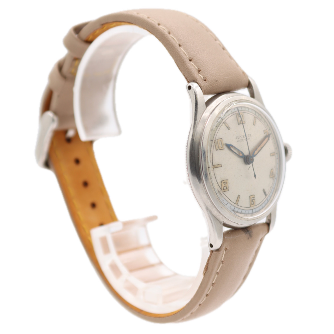Vintage 33mm Juvenia Military Style Men’s Mechanical Wristwatch Swiss Steel