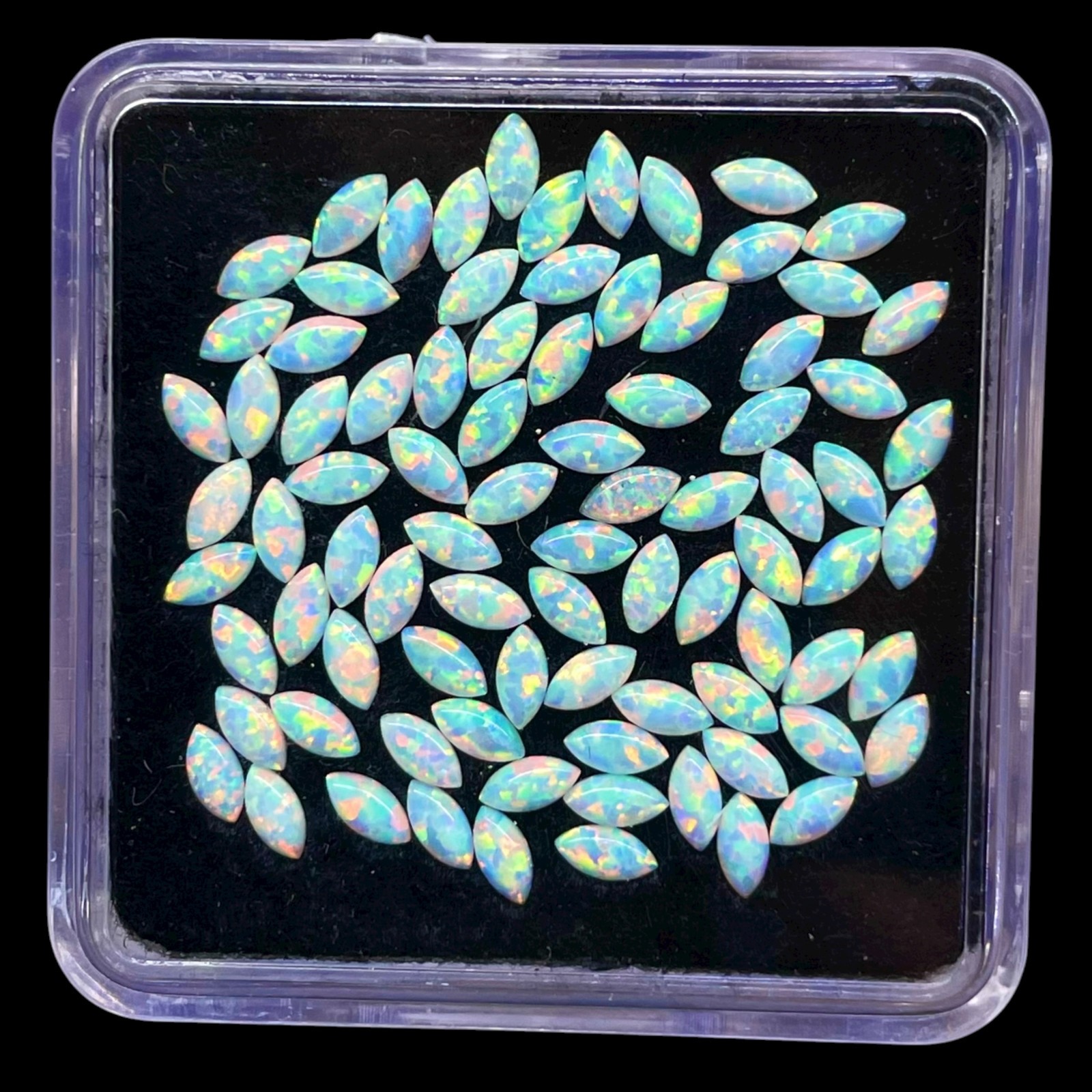 20 Pcs Australian Opal 4x2mm Marquise Cabochon AAA Quality Lab Created Gemstones
