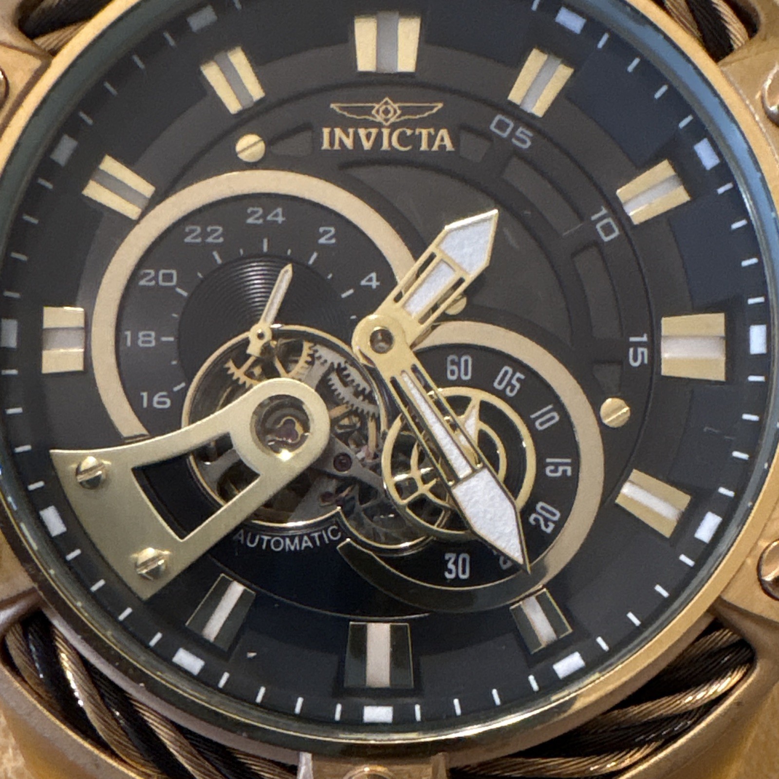 Invicta Bolt Men’s Automatic Watch Gold SS 52mm model 26775