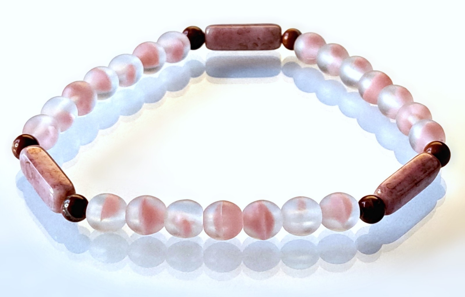 Early-2000s Stock Beads – Gemstone & Lampwork Beads Bracelet, 18.25 cm / 7.2 in