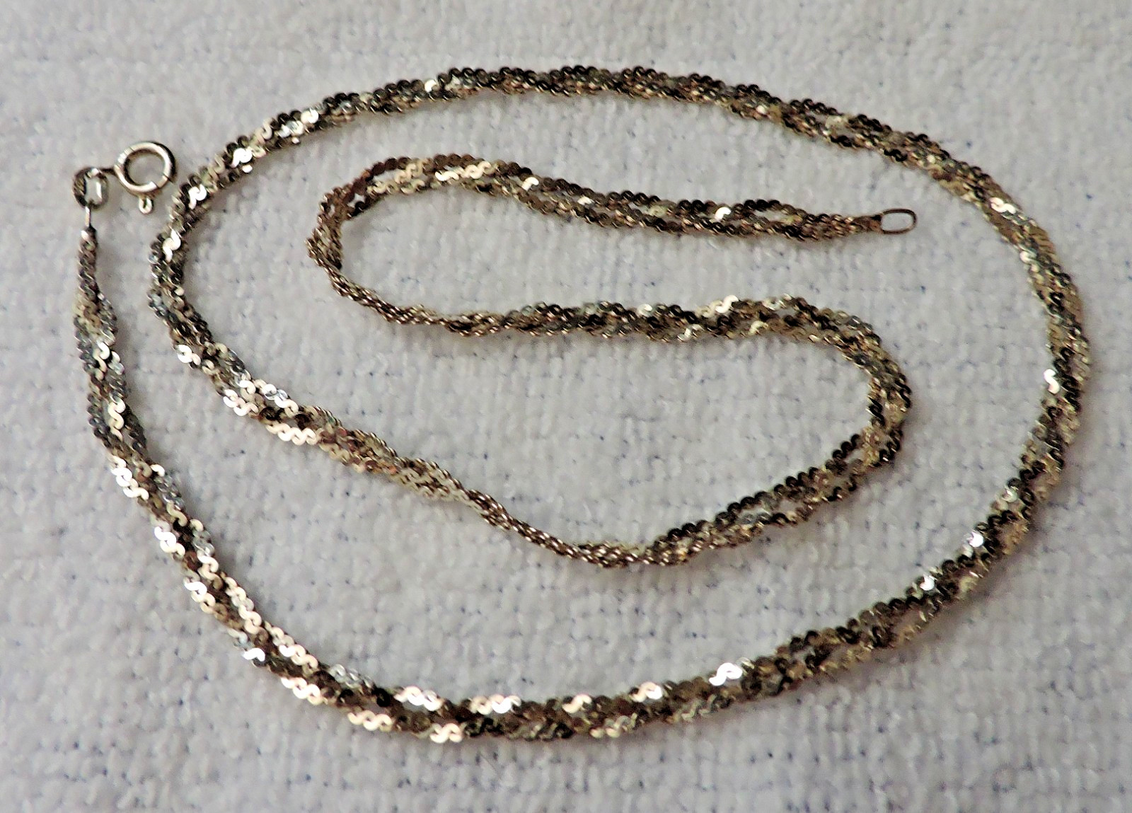 Vintage 925 Sterling Silver Braided Flat Serpentine Chain 18 ” 4mm wide