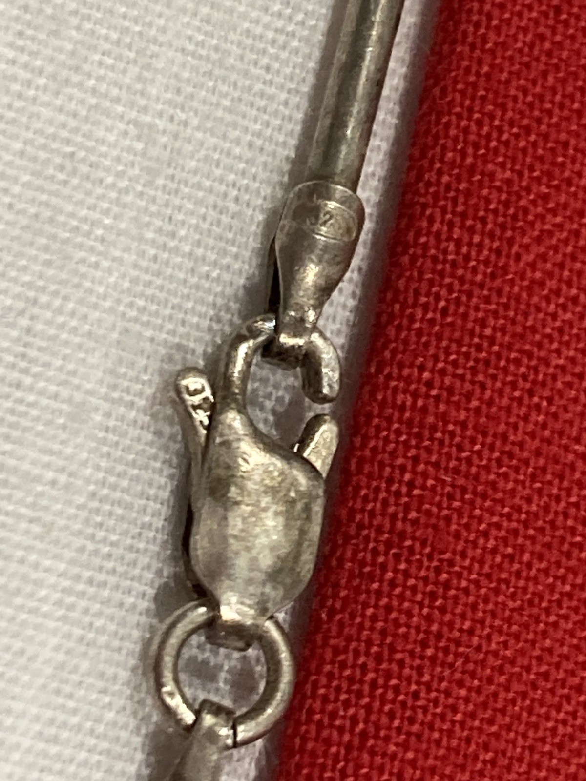 Vintage Signed 925 Sterling Silver Bead Ball Bar Rice Style Chain Necklace 24”